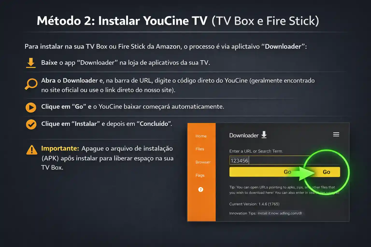Instalar YouCine no Downloader